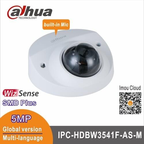 Dahua IPC-HDBW3541F-AS-M 5MP WizSense IP Camera H.265 PoE Network AI Camera IR 50M IP67 IK10 Built in MIC & SD Card Slot
