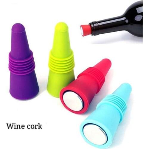 Silicone Wine Stoppers Leak Free Wine Beer Bottle Cork Stopper Plug Wine Bottle Sealer Cap Barware
