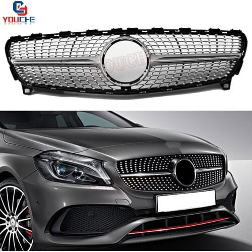 W176 Facelift Front Bumper Grille Mesh For Mercedes W176 A Class A160 A180 A200 A250 A45 AMG 2016 - 2018