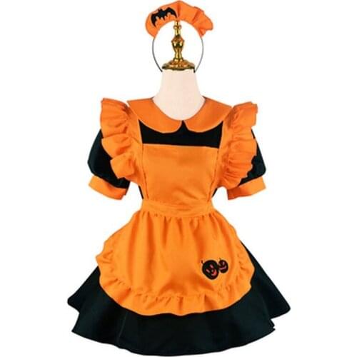 Japanese Lolita Devil Female Lingerie Dress Halloween Cosplay Costumes Pumpkin Suit Plus Size Womens Maid Role Play Costumes