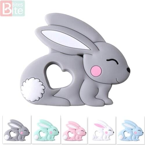 Bite Bites 1PC Baby Goods Silicone Baby Teething Rabbit Teething Food Grade Silicone Baby Products Bunny BPA Free Baby Teethers