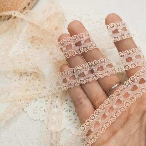 10Meters Handmade DIY Clothing Accessories Apricot Off White Embroidery Fabric Garment Clothing Lace Trim for Sofa Curtain
