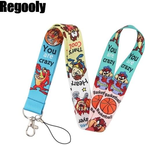 10pcs Bigmouth Neck keychain necklace webbings ribbons Anime Cartoon Neck Strap Lanyard ID badge holder Keychain Lanyards