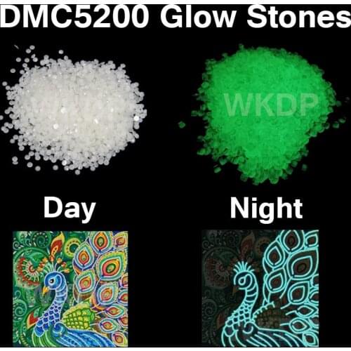 2021 New Glow In Dark Resin Stones DMC 5200 Square Round Drills Diamond Painting For Create your own DP Luminous painting