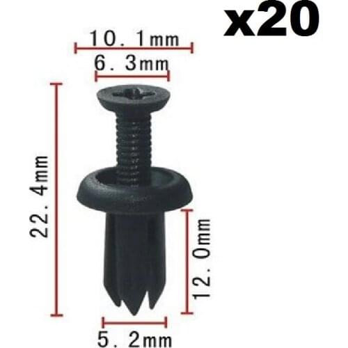 20x For Toyota Front Bumper Fascia Push Retainer Clip Nylon Fastener Rivet 08+ 90467-05090-B1