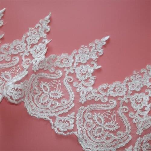 9Yards 27cm Ivory Tilted Border Lace Trim Venise Venice Lace Trim Applique Sewing Craft for Wedding Decoration LW0304