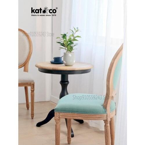 American Retro Solid Wood Small Round Table Nordic Country Rustic Oak Old Round Coffee Side Table Coffee Table