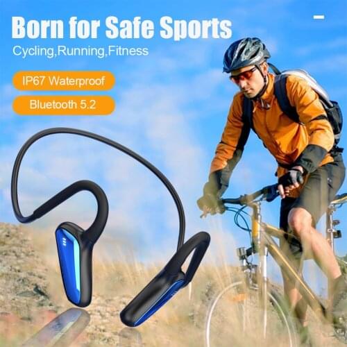 Bluetooth-compatible 5.2 Bone Conduction Headphones Wireless Ear Hook Earphone IP67 Waterproof Sports Running Swimming Headset