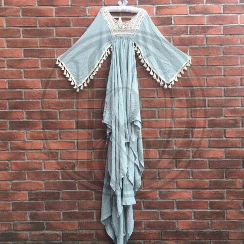 Photo Shoot Sprincess Vintage Embroidery Boho CottonLittle Girl Robe Kid Evening Party Dess for Children Photography Accessories