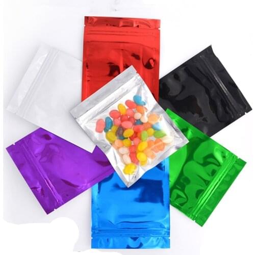 DHL 800Pcs/Lot 10.2*12.7cm Colorful Aluminum Foil Clear Ziplock Packing Bag Self Seal Food Packaging Bag Resealable Zip Lock Bag