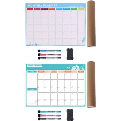 A3 Monthly Planner Magnetic Whiteboard Fridge Magnets Drawing Message Board Memo