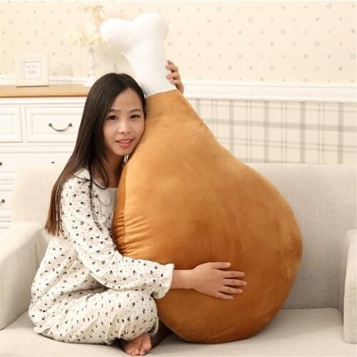 Fancytrader 110cm Giant Cute Soft Cartoon Drumstick Plush Pillow 43'' Stuffed Anime Chicken Leg Cushion Toy Present