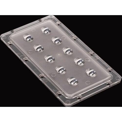 Ready to ship 3030 degree 2*5 10W LED LENS with Gasket 143*73*10 mm PC Street Light Leds Lens