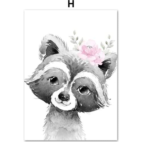 Rabbit Tiger Lion Giraffe Pink Flower Printed 11CT Cross Stitch DIY Embroidery Complete Kit DMC Threads Handicraft Gift