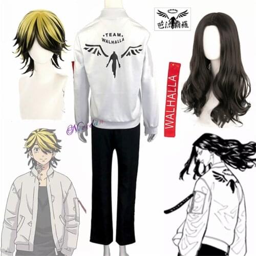 Anime Tokyo Revengers Valhalla Baruhara Cosplay Angel Jacket Kazutora Hanemiya Costume Baseball Coat Pants Spring Autumn Jacket