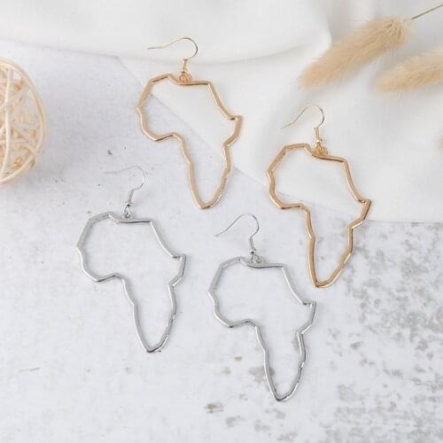 Cute Alloy Africa Map Ethnic Afrocentric Tribal Hook Drop Earrings Gifts