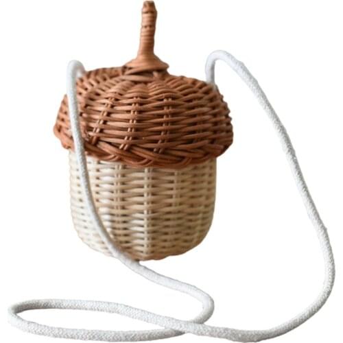 Mini Handbag Basket Rattan Bag For Wedding Environmentally Portable Multifunction Natural Home Decoration Children Photo Props