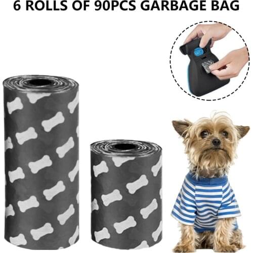 6 Rolls 90PCS Degradable Pet Poop Bags Dog Cat Eco-Friendly Waste Pick Up Clean Bag Cleaning Product