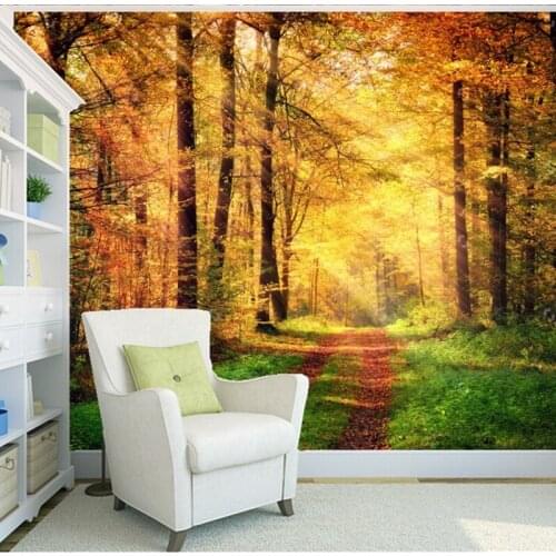 Custom natural landscape wallpaper.Sunlight on the forest for3D photo murals for living room bedroom background wall wallpaper