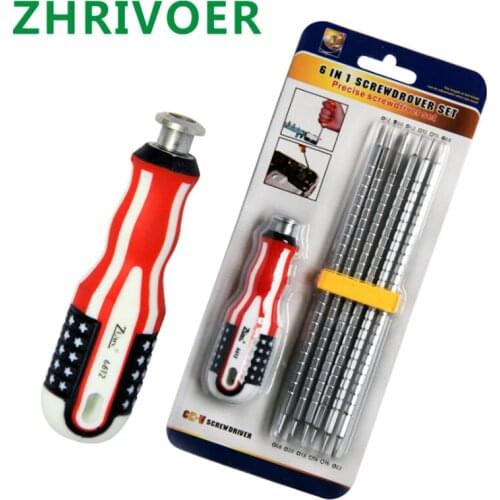 Factory direct 6-in-1 dual-purpose retractable screwdriver combination hardware tool set