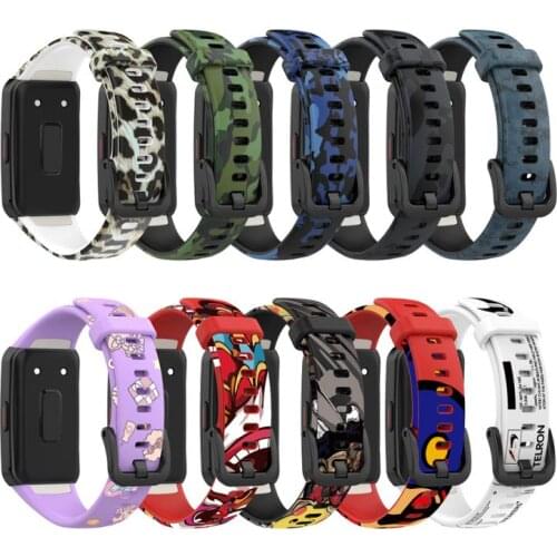 High Quality Silicone Strap For Huawei Bracelet 6 For Honor Band 6 Graphic Print Watchband Replacement Strap For Huawei Band 6