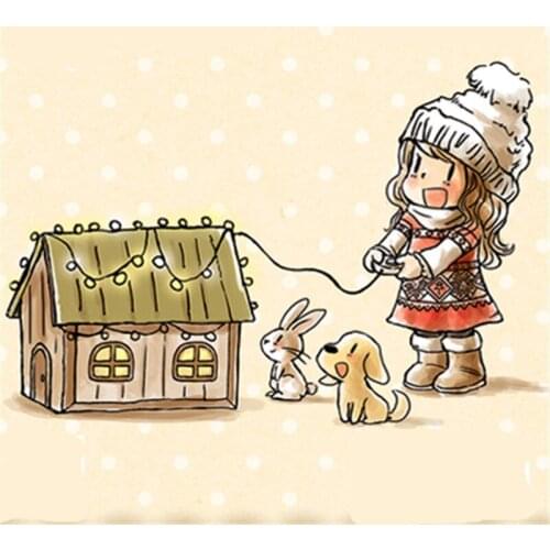 Rubber Silicone Clear Stamps For Scrapbooking Tampons Transparents Seal Background Stamp Card Making Diy Cartoon Girl