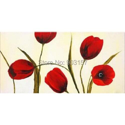 Hand-painted oil painting Floral Oil Painting Abstract Oil Painting-Modern oil Painting Canvas Art Wall Decor-Spring Tulips