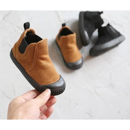 Winter 2019 New Childrens Warm Cotton Shoes Fashion Simple Childrens Boots 2~7 Years Old Boys and Girls High Snow Boots