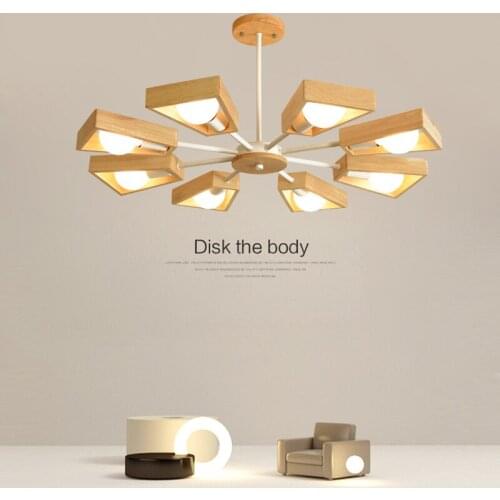 Modern chandelier minimalist master bedroom log creative restaurant bedroom lamp Nordic style lamp living room