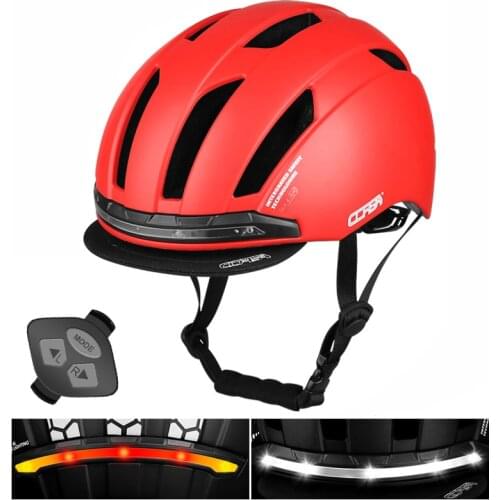 LED Turn Signal Light Bicycle helmet USB rechargeable Comfort Safety Smart cycling Mtb helmet for man Night Riding Warning