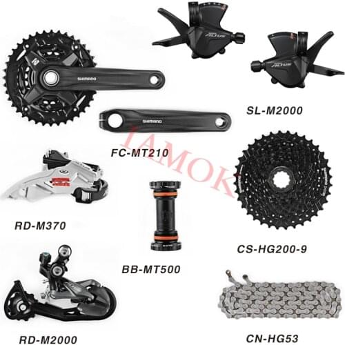 SHIMANO Mountain Bike SL-M2000 Shifter Iamok RD-M2000 Rear Derailleur CN-HG53 Chain FC-MT210 Chainwheel 40/44T Bicycle Parts