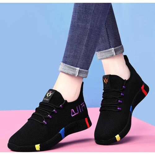 Womens Shoes Fly Weave Shoes Sneakers Soft Soled Women Running Shoes All-match Walking Shoes Ladies Vulcanized Shoes Sneakers