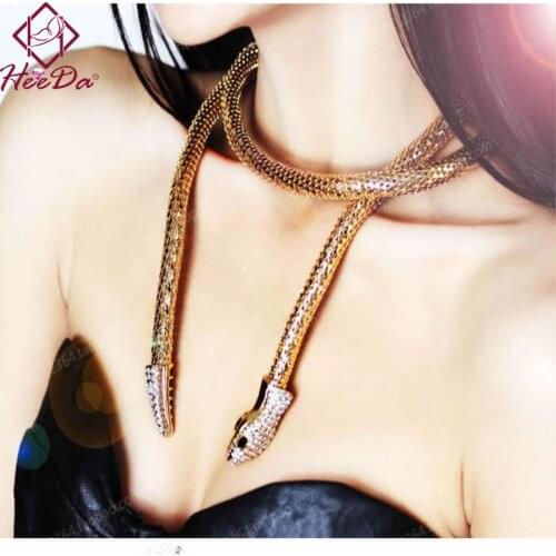 New Hot Punk Women Necklace Statement Exaggerated Alloy Necklace High-visibility Snakelike Jewelry Creative Fashion Accessories