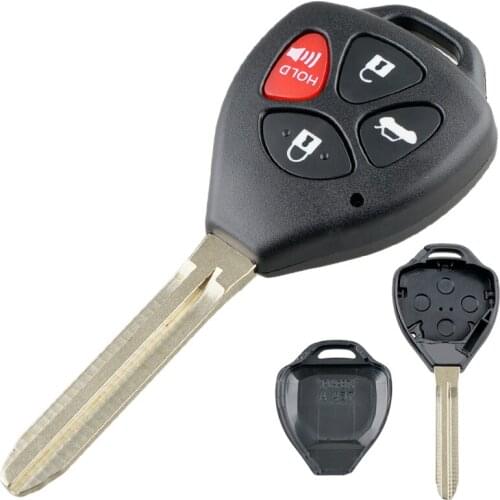 1pcs Universal Black Plastic Durable 4 Buttons Car Remote Key Shell Case Replacement Fits for Toyota Corolla RAV4