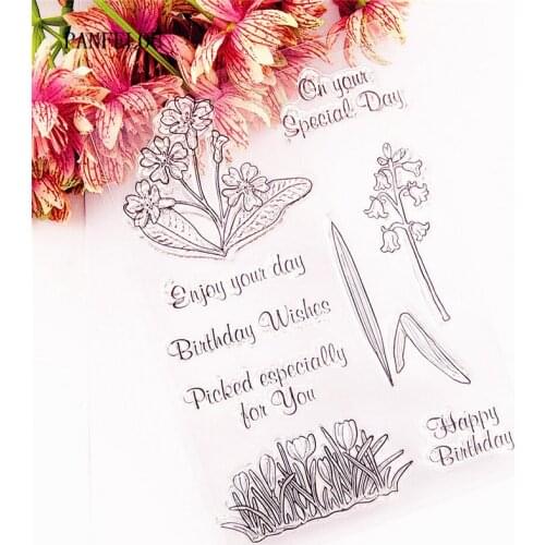 10.5x14.5cm fresh orchids Transparent Silicone Rubber Clear Stamps cartoon Scrapbooking/DIY Easter Childrens toys album
