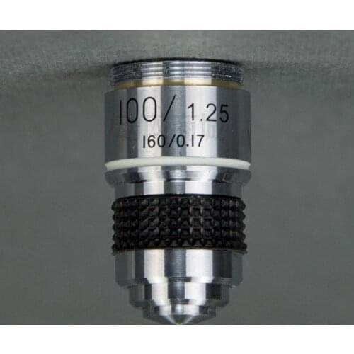 100X 185 Biological Microscope 100/1.25 160/0.17 Oil and Spring Achromatic Objective Lens