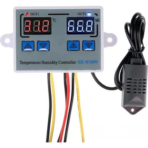 12/24/110-220V XK-W1099 Digital Control Temperature Microcomputer Thermostat Switch Detector Greenhouse Monitoring Tool Home