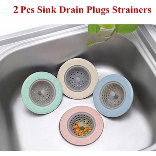 2Pcs Kitchen Sink Drain Plugs Strainers Tool Bathroom Bath Tub Floor Stopper Sewer Filter Mesh Hair Catcher Tools Shower Drain