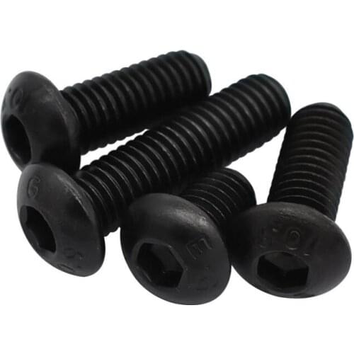 4pcs M10 alloy steel high strength flat round head hexagon socket screw bolt cup screws bolts 12mm-30mm length