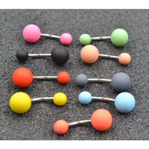 50pcs Body Jewelry Piercing New Navel Belly Button Bar Navel Body Piercing 14g Free shippment Candy Colors