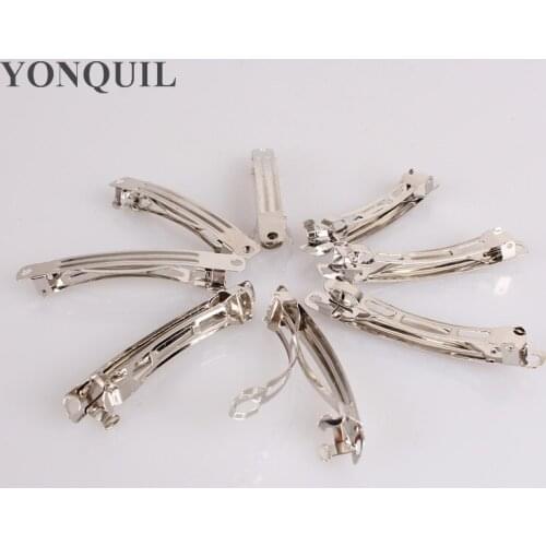 60Mm Rhodium Plated French Hair Barrette Clips Findings Iron Hair Clips Findings DIY Hair Accessories 200Pcs/Lot Free shipping