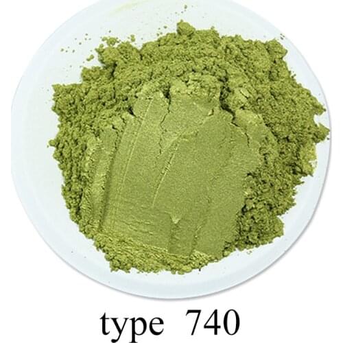 #740 Olive Green Pearl Powder Pigment Acrylic Paint in Craft Art Automotive Paint Soap Eye Shadow 50g Paint Mica Powder Pigment