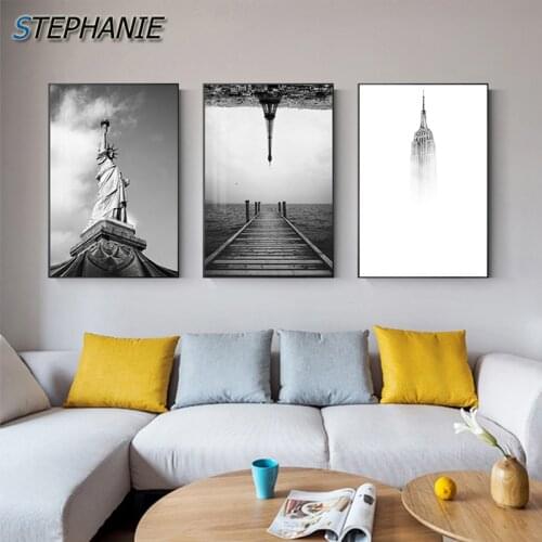 Abstract Grey White Poster Print Goddess of Liberty Canvas Painting Nordic Art Wall Pictures for Living Room Fashion Home Decor