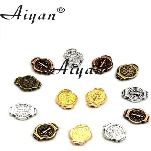 100piecesSaint Benedict Religious Straight Hole Accessories Handmade DIY Into Bracelets And Necklaces Can Be Given As Gift