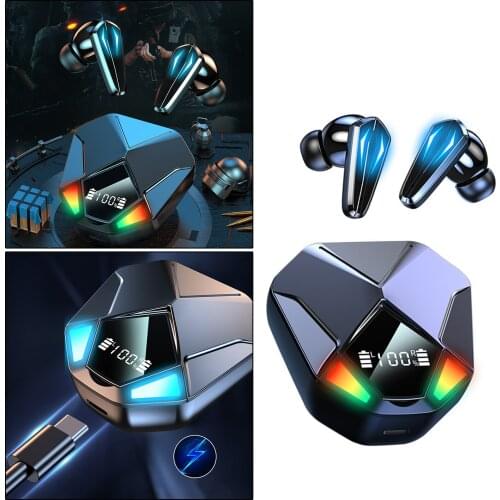 Wireless Bluetooth 5.1 Stereo in-Ear Gaming Earbuds, Gaming Earphones, Headset Touch Control, Built-in Mic for Running Sport
