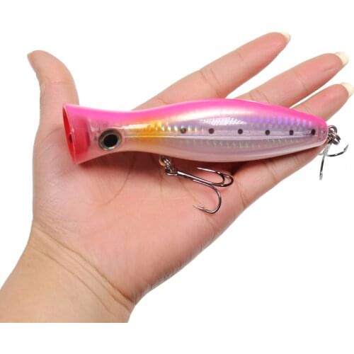 4 Colors 12.5cm/ 41g Sea Fishing Big Popper Floatable Lures Topwater Trolling Wobblers Artificial Hard Bait for Bass Pike