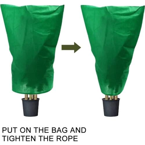 Plant Freeze Protection Covers Winter Shrub Cover Tree Frost Blanket with Drawstring for Winter Frost Protection Sun Protection