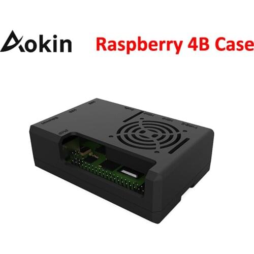 Aokin Raspberry Pi 4 Model B Case Black Transparent Case for Raspberry Pi 4( case only)