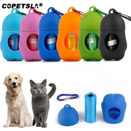 Copetsla 1Pcs Penguin Shape Pet Dog Poop Bag Dispenser Waste Garbage Bags Carrier with 1 Roll Cat Dog Waste Poop Bag for dogs