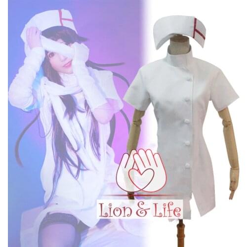 Danganronpa 3 Side: Despair Mikan Tsumiki White Nurse Cosplay Costume + Bandage